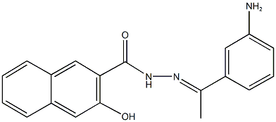 N'-[1-(3-aminophenyl)ethylidene]-3-hydroxy-2-naphthohydrazide Struktur