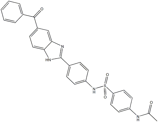 N-(4-{[4-(5-benzoyl-1H-benzimidazol-2-yl)anilino]sulfonyl}phenyl)acetamide Struktur