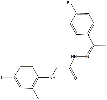 N'-[1-(4-bromophenyl)ethylidene]-2-(4-iodo-2-methylanilino)acetohydrazide Struktur