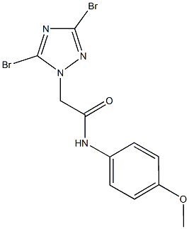 2-(3,5-dibromo-1H-1,2,4-triazol-1-yl)-N-(4-methoxyphenyl)acetamide Struktur