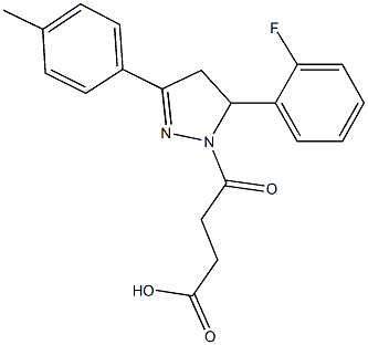 4-[5-(2-fluorophenyl)-3-(4-methylphenyl)-4,5-dihydro-1H-pyrazol-1-yl]-4-oxobutanoic acid Struktur