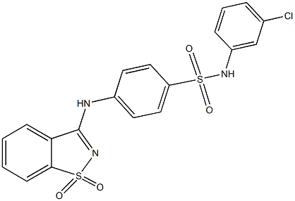 N-(3-chlorophenyl)-4-[(1,1-dioxido-1,2-benzisothiazol-3-yl)amino]benzenesulfonamide Struktur