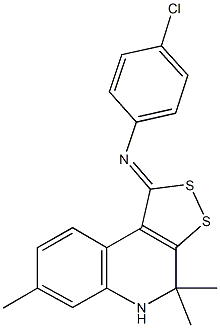 N-(4-chlorophenyl)-N-(4,4,7-trimethyl-4,5-dihydro-1H-[1,2]dithiolo[3,4-c]quinolin-1-ylidene)amine Struktur