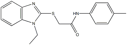 2-[(1-ethyl-1H-benzimidazol-2-yl)sulfanyl]-N-(4-methylphenyl)acetamide Struktur