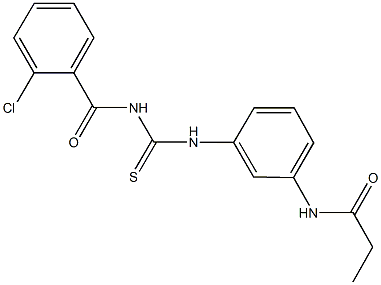 N-[3-({[(2-chlorobenzoyl)amino]carbothioyl}amino)phenyl]propanamide Struktur