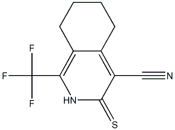 3-thioxo-1-(trifluoromethyl)-2,3,5,6,7,8-hexahydro-4-isoquinolinecarbonitrile Struktur