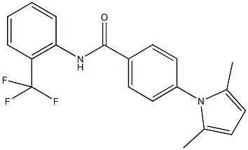 4-(2,5-dimethyl-1H-pyrrol-1-yl)-N-[2-(trifluoromethyl)phenyl]benzamide Struktur