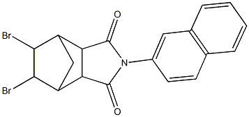 8,9-dibromo-4-(2-naphthyl)-4-azatricyclo[5.2.1.0~2,6~]decane-3,5-dione Struktur