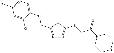 4-[({5-[(2,4-dichlorophenoxy)methyl]-1,3,4-oxadiazol-2-yl}sulfanyl)acetyl]morpholine Struktur