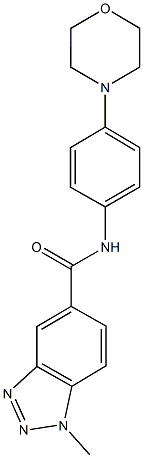 1-methyl-N-[4-(4-morpholinyl)phenyl]-1H-1,2,3-benzotriazole-5-carboxamide Struktur