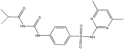 N-(4,6-dimethyl-2-pyrimidinyl)-4-{[(isobutyrylamino)carbothioyl]amino}benzenesulfonamide Struktur