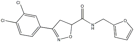 3-(3,4-dichlorophenyl)-N-(2-furylmethyl)-4,5-dihydro-5-isoxazolecarboxamide Struktur