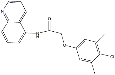 2-(4-chloro-3,5-dimethylphenoxy)-N-(5-quinolinyl)acetamide Struktur