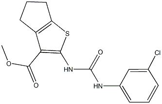 methyl 2-{[(3-chloroanilino)carbonyl]amino}-5,6-dihydro-4H-cyclopenta[b]thiophene-3-carboxylate Struktur