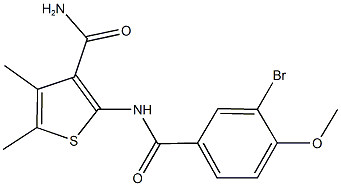 2-[(3-bromo-4-methoxybenzoyl)amino]-4,5-dimethylthiophene-3-carboxamide Struktur