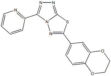 6-(2,3-dihydro-1,4-benzodioxin-6-yl)-3-(2-pyridinyl)[1,2,4]triazolo[3,4-b][1,3,4]thiadiazole Struktur