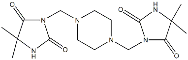 3-({4-[(4,4-dimethyl-2,5-dioxo-1-imidazolidinyl)methyl]-1-piperazinyl}methyl)-5,5-dimethyl-2,4-imidazolidinedione Struktur