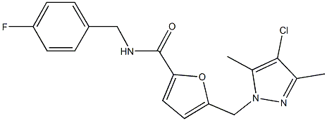 5-[(4-chloro-3,5-dimethyl-1H-pyrazol-1-yl)methyl]-N-(4-fluorobenzyl)-2-furamide Struktur