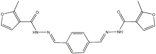 2-methyl-N'-{4-[2-(2-methyl-3-furoyl)carbohydrazonoyl]benzylidene}-3-furohydrazide Struktur