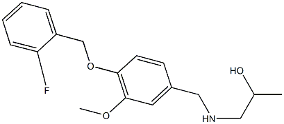 1-({4-[(2-fluorobenzyl)oxy]-3-methoxybenzyl}amino)-2-propanol Struktur