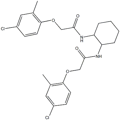 2-(4-chloro-2-methylphenoxy)-N-(2-{[(4-chloro-2-methylphenoxy)acetyl]amino}cyclohexyl)acetamide Struktur