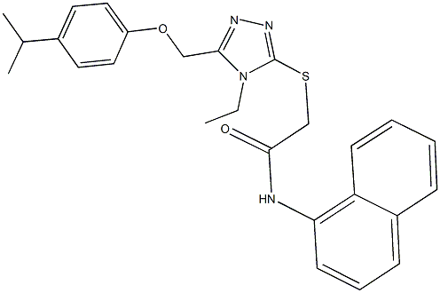 2-({4-ethyl-5-[(4-isopropylphenoxy)methyl]-4H-1,2,4-triazol-3-yl}sulfanyl)-N-(1-naphthyl)acetamide Struktur