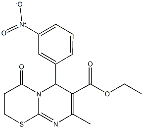 ethyl 6-{3-nitrophenyl}-8-methyl-4-oxo-3,4-dihydro-2H,6H-pyrimido[2,1-b][1,3]thiazine-7-carboxylate Struktur