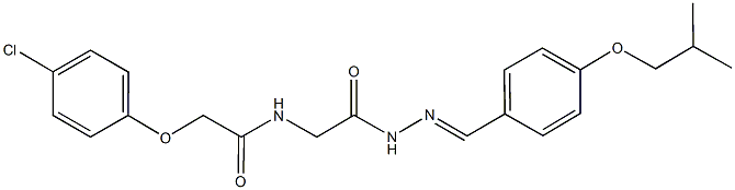 2-(4-chlorophenoxy)-N-{2-[2-(4-isobutoxybenzylidene)hydrazino]-2-oxoethyl}acetamide Struktur