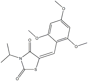 3-isopropyl-5-(2,4,6-trimethoxybenzylidene)-1,3-thiazolidine-2,4-dione Struktur