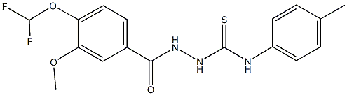 2-[4-(difluoromethoxy)-3-methoxybenzoyl]-N-(4-methylphenyl)hydrazinecarbothioamide Struktur