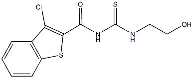 N-[(3-chloro-1-benzothien-2-yl)carbonyl]-N'-(2-hydroxyethyl)thiourea Struktur