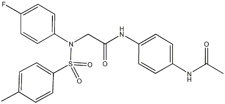 N-[4-(acetylamino)phenyl]-2-{4-fluoro[(4-methylphenyl)sulfonyl]anilino}acetamide Struktur