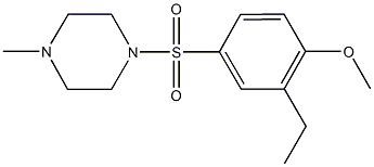 2-ethyl-4-[(4-methyl-1-piperazinyl)sulfonyl]phenyl methyl ether Struktur