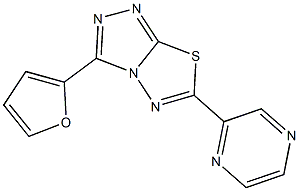 3-(2-furyl)-6-(2-pyrazinyl)[1,2,4]triazolo[3,4-b][1,3,4]thiadiazole Struktur