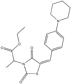 ethyl 2-[2,4-dioxo-5-(4-piperidin-1-ylbenzylidene)-1,3-thiazolidin-3-yl]propanoate Struktur