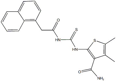 4,5-dimethyl-2-({[(1-naphthylacetyl)amino]carbothioyl}amino)-3-thiophenecarboxamide Struktur