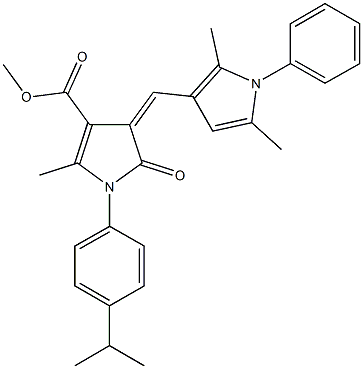 methyl 4-[(2,5-dimethyl-1-phenyl-1H-pyrrol-3-yl)methylene]-1-(4-isopropylphenyl)-2-methyl-5-oxo-4,5-dihydro-1H-pyrrole-3-carboxylate Struktur