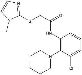 N-[3-chloro-2-(1-piperidinyl)phenyl]-2-[(1-methyl-1H-imidazol-2-yl)sulfanyl]acetamide Struktur