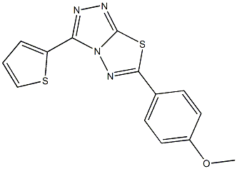 methyl 4-[3-(2-thienyl)[1,2,4]triazolo[3,4-b][1,3,4]thiadiazol-6-yl]phenyl ether Struktur