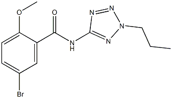 5-bromo-2-methoxy-N-(2-propyl-2H-tetraazol-5-yl)benzamide Struktur