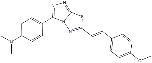 N-(4-{6-[2-(4-methoxyphenyl)vinyl][1,2,4]triazolo[3,4-b][1,3,4]thiadiazol-3-yl}phenyl)-N,N-dimethylamine Struktur