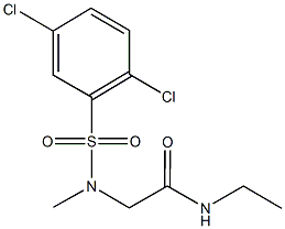 2-[[(2,5-dichlorophenyl)sulfonyl](methyl)amino]-N-ethylacetamide Struktur