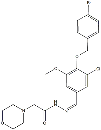 N'-{4-[(4-bromobenzyl)oxy]-3-chloro-5-methoxybenzylidene}-2-(4-morpholinyl)acetohydrazide Struktur