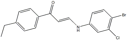 3-(4-bromo-3-chloroanilino)-1-(4-ethylphenyl)-2-propen-1-one Struktur