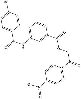 2-{4-nitrophenyl}-2-oxoethyl 3-[(4-bromobenzoyl)amino]benzoate Struktur