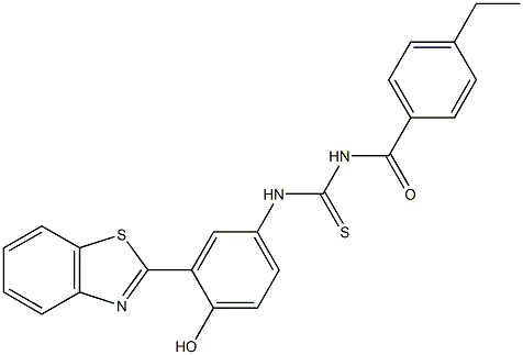 N-[3-(1,3-benzothiazol-2-yl)-4-hydroxyphenyl]-N'-(4-ethylbenzoyl)thiourea Struktur