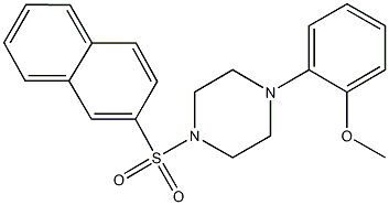 methyl 2-[4-(2-naphthylsulfonyl)-1-piperazinyl]phenyl ether Struktur