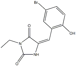 5-(5-bromo-2-hydroxybenzylidene)-3-ethyl-2,4-imidazolidinedione Struktur