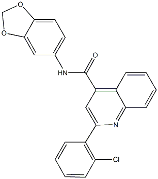 N-(1,3-benzodioxol-5-yl)-2-(2-chlorophenyl)-4-quinolinecarboxamide Struktur