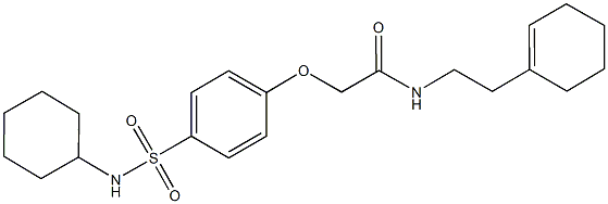 N-[2-(1-cyclohexen-1-yl)ethyl]-2-{4-[(cyclohexylamino)sulfonyl]phenoxy}acetamide Struktur